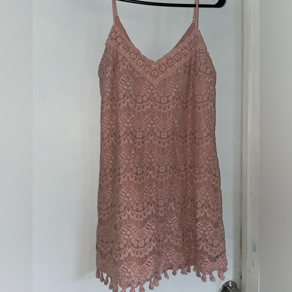Blush pink mini dress
